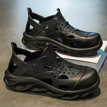 Summer hollow breathable hole shoes outer wear travel beach sandals blade bag head garden shoes sandals 38