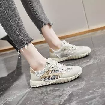 Summer hollow mesh women s shoes breathable thin large mesh deodorant versatile sports and leisure women Forrest Gump shoes board shoes 35 синий