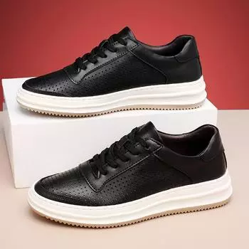 Summer Hot Selling Breathable Men s Oxford Shoes Cowhide Height Increasing British Shoes Fashionable Simple Men s Leisure Shoes 37