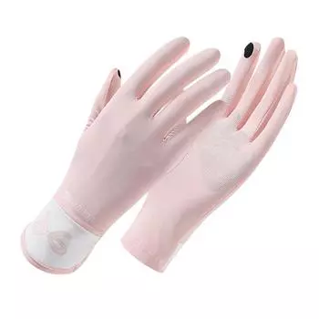 Summer Ice Silk Breathable Women s Thin Outdoor Non Slip Cycling and Driving Full Finger UV Rays Sun Protection Gloves average size