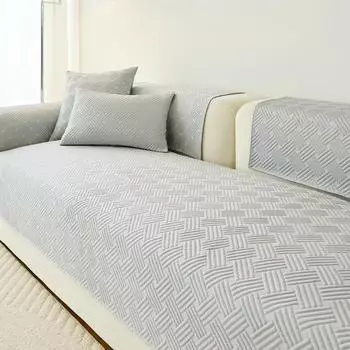 Summer Ice Silk Geometry Sofa Cover Non-slip Sofa Mat Cool Mat Cushion Sofa Mat Ventilate Wear Resistant Living Room Couch Cover 70x70