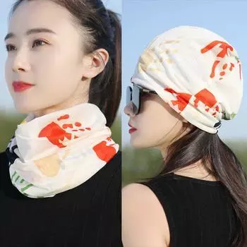 Summer Ice Silk Headscarf Closed Toe Sun Protection Hat Women s Outdoor Running Sports Cap Cycling Cycling Sun-Proof Thin Bandana White Palm