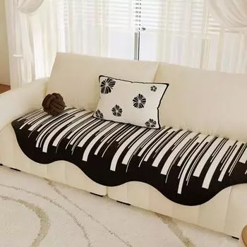 Summer Ice Silk Irregular Sofa Cushion Non-Slip Cool Breathable Living Room Straight Row Sofa Cover Cloth Backrest Towel 90*90cm