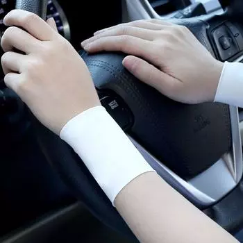 Summer Ice Silk Purple Wristband Men and Women Summer Thin Wrist Strap for Sports Scar Cover up Tattoo Joint Sheath Confinement 8cm ice cool white S