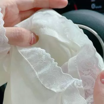 Summer Ice Silk Sleeve Women S Sun Protection Gloves 3D Lace Butterfly Chiffon Driving Arm Sleeve Solid Color Anti Uv Mittens