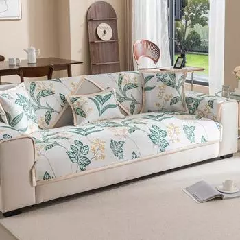 Summer Ice Silk Sofa Cover for Living Room Pet Dog Cool Feeling Sofa Towel Non-Slip Universal Couch Cushion Protector Covers A 70x70