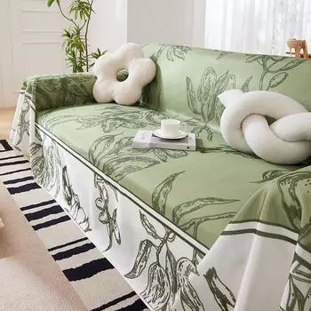 Summer Ice Silk Sofa Towel Muqing All-Inclusive Sofa Cover Dust Cover Cool Breathable Living Room One-Piece Sofa Cover Cloth 180*130cm