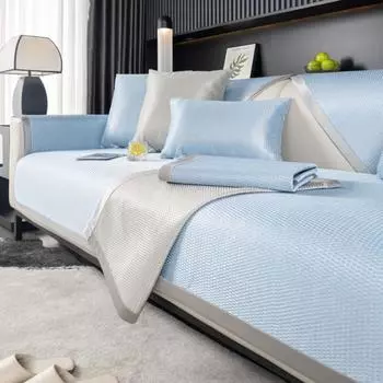 Summer Ice Silk Solid Color Sofa Cushion cover Slipcover Funda Cojin Living Room Anti-slip Couch Furniture Protection 70X70cm 1pc