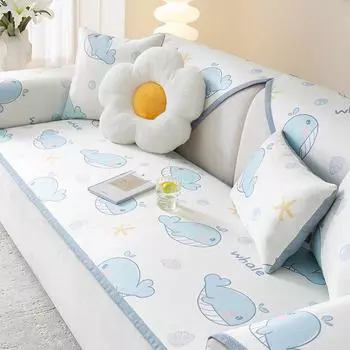 Летний ледяной шелк, летний коврик, диванная подушка, нескользящий чехол, прохладный дышащий многофункциональный высококачественный чехол, летние подушки для сидений 60*60