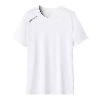 Summer Ice Silk T-shirt Large Loose and Versatile Round Neck Quick Drying Short Sleeve Couple s Thin Ice Silk Short Sleeve T-shirt 8XL белый