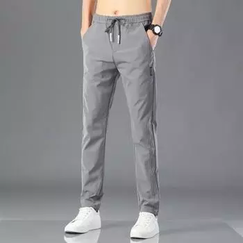 Summer Ice Silk Thin Casual Pants Men s Breathable Office Loose Work Pants Pants M