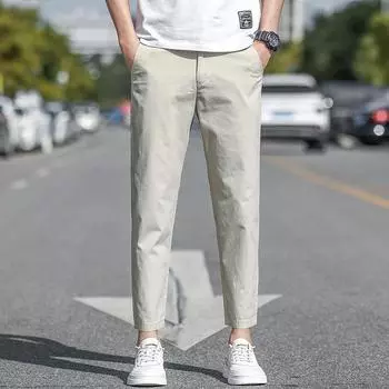 Summer Ice Silk Youth Casual Pants Thin Men s Pants Cropped Pants Slim Straight Men s Sports Pants Men s Style 28