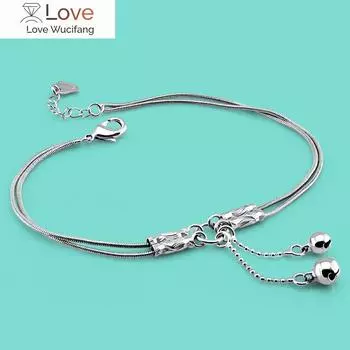 Летние украшения 925 пробы стерлингового серебра ножной браслет женский минималистский браслет-колокольчик на лодыжку украшения на лодыжку пляжные аксессуары