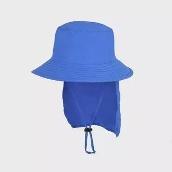 Summer Kids Sun Hat Boys and Girls Baby Big Brim Fisherman Hat Outdoor Sun Hat Kids Hiking Sun Hat ET009 sapphire blue Free size (adjustable)