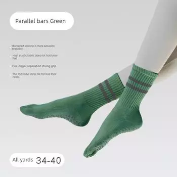 Summer Knee Socks Yoga Socks Non-Slip Socks Women s Thin Professional Toe Socks Indoor Pilates Socks Fitness Athletic Socks Green [professional Non Slip]]
