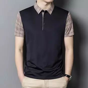 Summer Korean Style Middle-aged Fashion Casual Short-sleeved POLO Shirt Men s Tops M