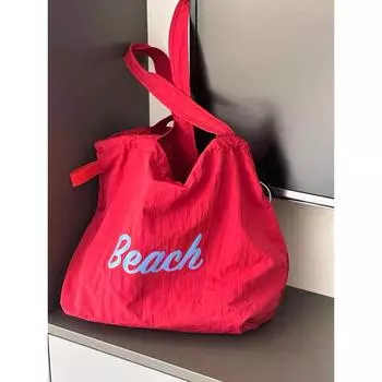 Summer Large Capacity Canvas Bag Women s 2025 New Arrival Fashion Commuter Shoulder Bag Easiest for Match Casual Tote Bag Red