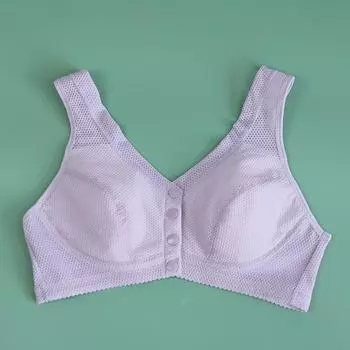 Summer large size honeycomb thin bra front buckle vest middle-aged and elderly bra breathable no steel ring gathering underwear 36/80B