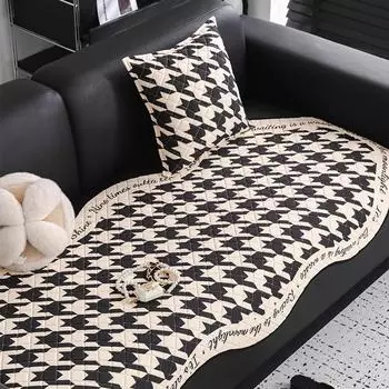 Summer Latex Houndstooth Printed Sofa Cover Decor Non-Slip Mat Couch Slipcover Protector Universal Irregularity Sofa Cushion 90x90