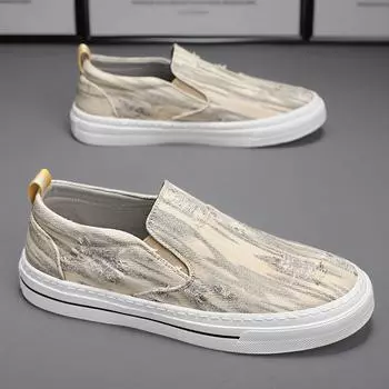 Summer Lazy Man Kicks on Men s Breathable Lace up Casual Flat Shoes 39