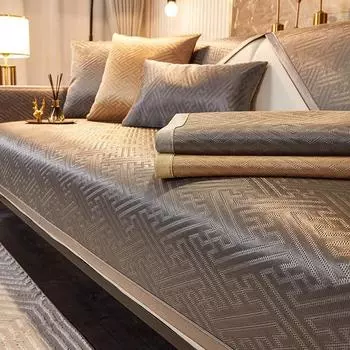 Summer Light Luxury Sofa Cushion Ice Silk Seat Cushion for Summer Towel Summer High-End Non-Slip Leather Sofa Cover 70*70cm