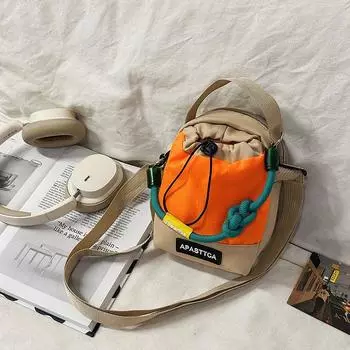 Summer Lightweight Nylon Canvas Small Kettle Bag Women 2025 New Men s and Women s Travel Water Cup Bag Shoulder Mobile Phone Bag Khaki