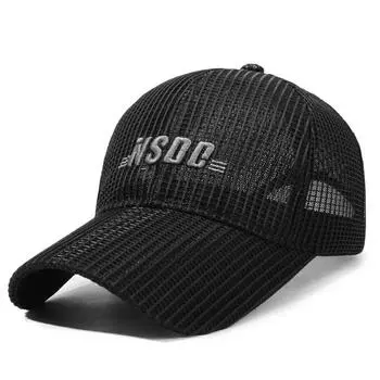 Summer Long Brim Baseball Cap Men s Outdoor Net Sun Hat Breathable Fishing Cap чёрный