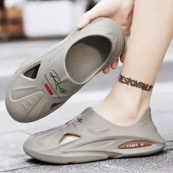 Summer Men Flat Slippers Comfortable Platform Sandals Outdoor Beach Slippers Flip Flops Male Indoor Home Slides Bathroom Shoes 39
