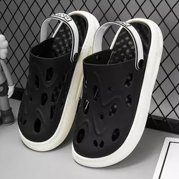 Summer men s beach sandals men s hole shoes outside slippers non-slip soft-soled lightweight beach shoes 35