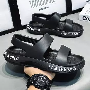 Summer men s beach shoes new casual shoes men s sandals fashion Korean version sandals light soft sole sports shoes men 40 чёрный