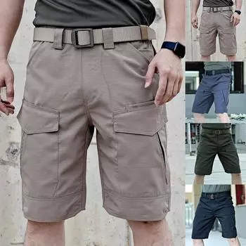 Летние мужские хлопковые однотонные спортивные шорты, повседневные удобные шорты с прямыми штанинами XL чёрный