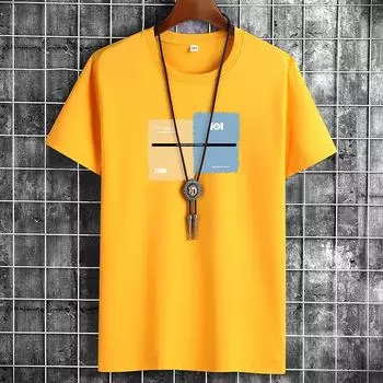Летняя мужская мода с короткими рукавами, повседневная футболка, удобный свободный пуловер, хлопковая футболка, цвета 6XL