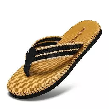 Summer men s flip-flops canvas breathable wading sandals Comfortable beach slippers Casual shoes Indoor bathroom shoes 39