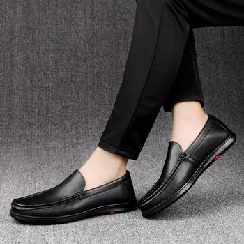 Летние мужские туфли из натуральной кожи с ручной строчкой, повседневные дышащие мокасины без застежек, повседневные туфли больших размеров для мужчин 37