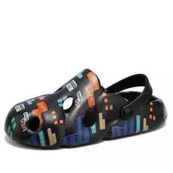 Summer Men s Hole Shoes Comfortable Anti Slip Wear Resistant Home Sandals 2024 New Beach Summer Casual Shoes Couple Garden Shoes 36-37 серый