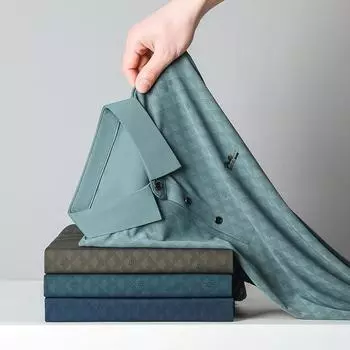 Летняя мужская рубашка-поло Ice Silk с короткими рукавами, повседневная бесшовная футболка с лацканами для папы M