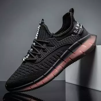 Summer men s mesh coconut shoes breathable casual sports shoes men s popcorn shock-absorbing running shoes trendy large size men s shoes 39 чёрный