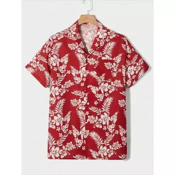 Summer Men s New Tropical 3D Printing Lapel Short-sleeved Shirt Hawaiian Casual Daily Wearing Large Size S