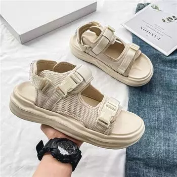 Summer Men s Sandals 2024 Lightweight Hook Loop Men Roman Sandals Casual Sports Beach Sandal For Men Open-toe Slides Slippers 39
