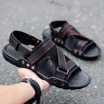 Summer men s sandals beach shoes fashion Velcro sandals lazy slippers outdoor casual men s shoes 39