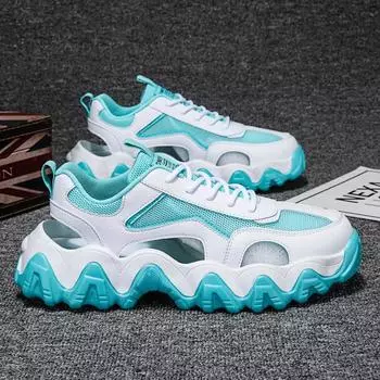 Summer Men s Sandals Mesh Breathable Hollow Beach Sandals Male Slippers Mens Outdoor Fashion Casual Light Platform Sports Sandal 39 синий