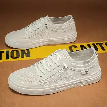 Летняя мужская обувь Дышащая сетка Тонкая дезодорирующая Спортивная обувь Мужские мокасины для вождения На одной педали Носки из мухи-трикотажа Кеды 39