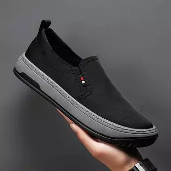 Summer men s shoes breathable old Beijing cloth shoes men s ice silk thin one pedal casual canvas board shoes youth driving shoes 39