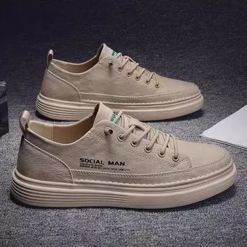 Summer men s shoes new breathable little white shoes men s trend versatile black leather shoes sports casual board shoes men 39