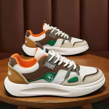 Summer men s shoes new breathable mesh shoes men s Korean version trendy versatile sports shoes casual board shoes dad trendy shoes 39