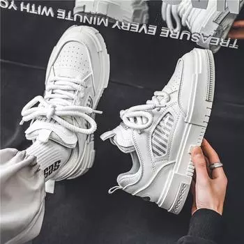 Summer men s shoes new shoes breathable leather surface men s sports and leisure board shoes platform heightening shoes student tide shoes men 39