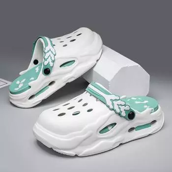 Summer Men s Slippers Anti-slip Men s Sandals Fashion Casual Shoes Comfortable Wearable Garden Sandals Outdoor Beach Shoes 36-37 чёрный