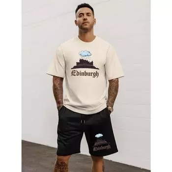 Summer men s Suit Casual Fashion Round Neck T-shirt Lightweight Breathable Quick Drying Sweat Absorption Short-sleeved S