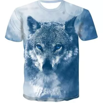 Summer Men s T-shirt 3D Animal Print Loose Round Neck Short Sleeve Tops Men 4593 S