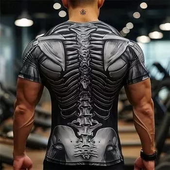 Летняя мужская футболка с принтом, повседневная, с коротким рукавом, быстросохнущая, одежда, топы, оверсайз S